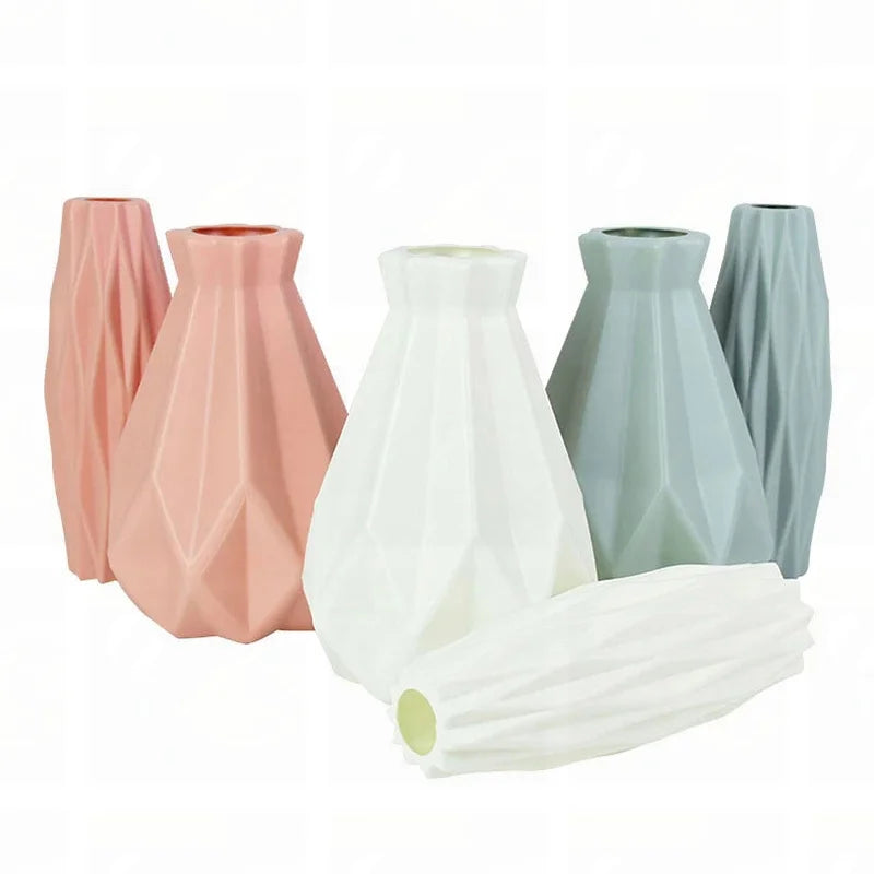 Diamond Pattern Faux Ceramic Vase - Decorsimplycity