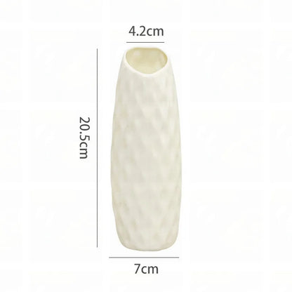 Diamond Pattern Faux Ceramic Vase - Decorsimplycity