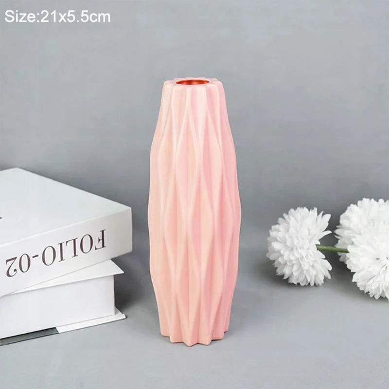 Diamond Pattern Faux Ceramic Vase - Decorsimplycity