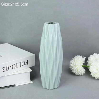 Diamond Pattern Faux Ceramic Vase - Decorsimplycity