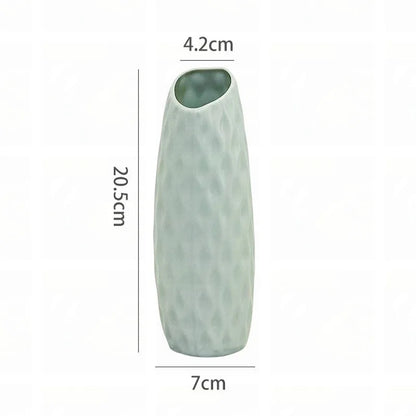 Diamond Pattern Faux Ceramic Vase - Decorsimplycity